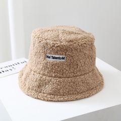 Children's lamb wool fisherman's hat autumn and winter boys and girls warm Korean style children's Internet celebrity thickened basin hat