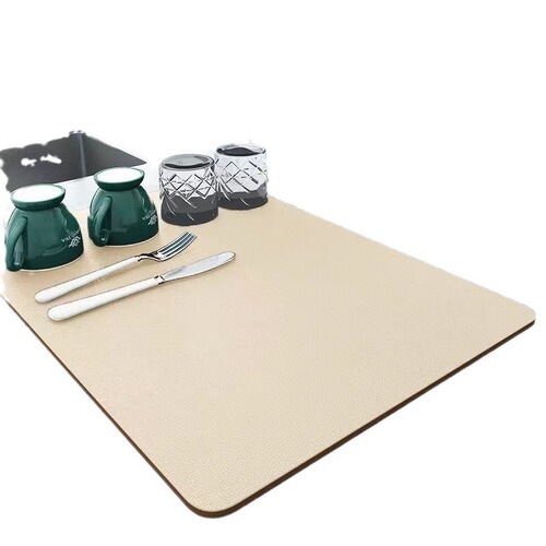 Pure Color Drain Pad Kitchen Mat Home Use Countertop Water Absorbent Quick Dry Cup Mat Washable Insulating Dry Table Mat