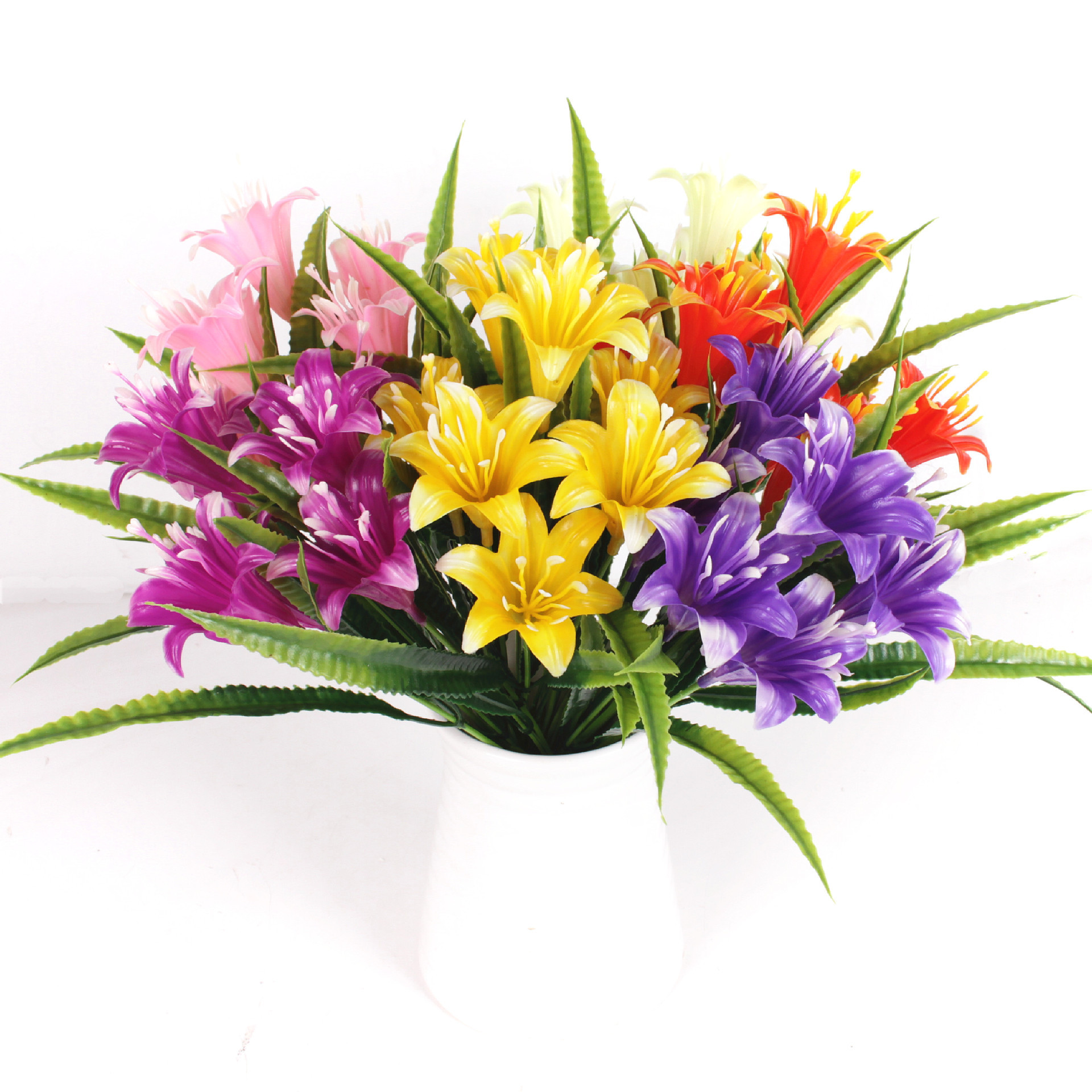 仿真牵牛花绢花喇叭花束小野花把束盆景可加灯园林装饰批发绿植