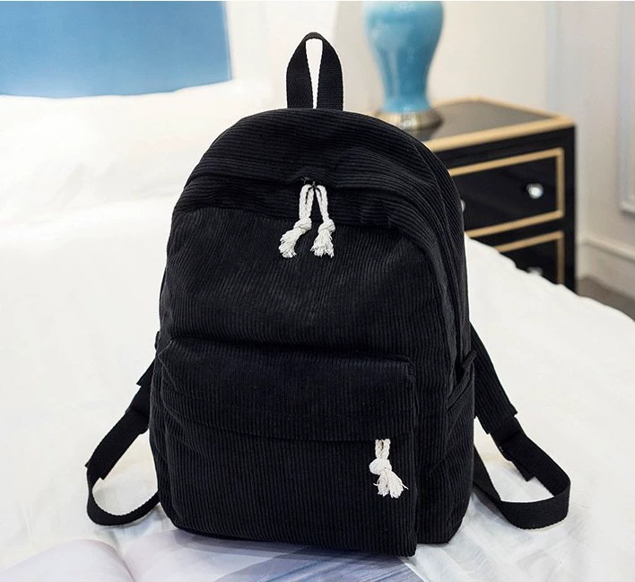 Рюкзак корейский Harajuku колледж-стиль, вайловая велюровая, легкая 22 × 15,7 × 11 см