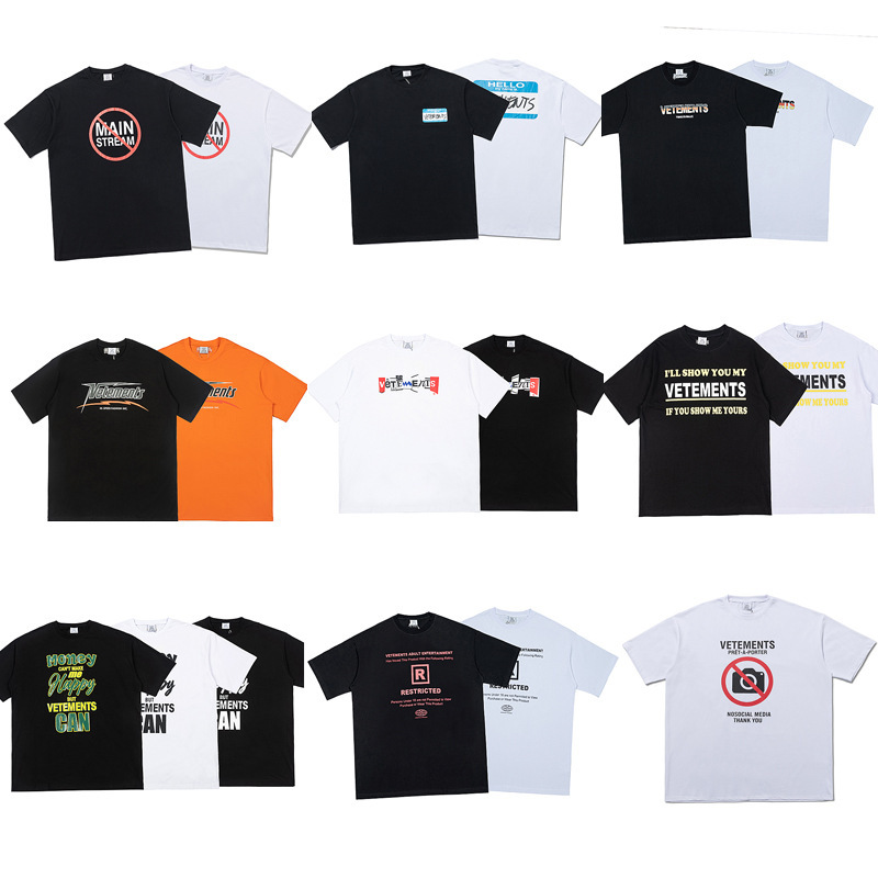 Correct Version VTM Witt Moe Letter Printing Men's and Women's Loose Casual Crewneck Short-sleeved T-shirt High Street Fashion Brand Cotton Tee Correct Version VTM Witt Moe Letter Printing Men's and Women's Loose Casual Crewneck Short-sleeved T-shirt High Street Fashion Brand Cotton Tee