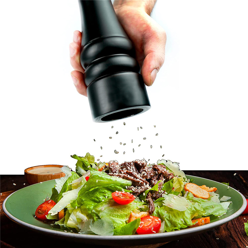 Clásico negro molino de pimienta de espesor ajustable sal de mar molinillo especias molinillo de cerámica de molienda núcleo amoladora