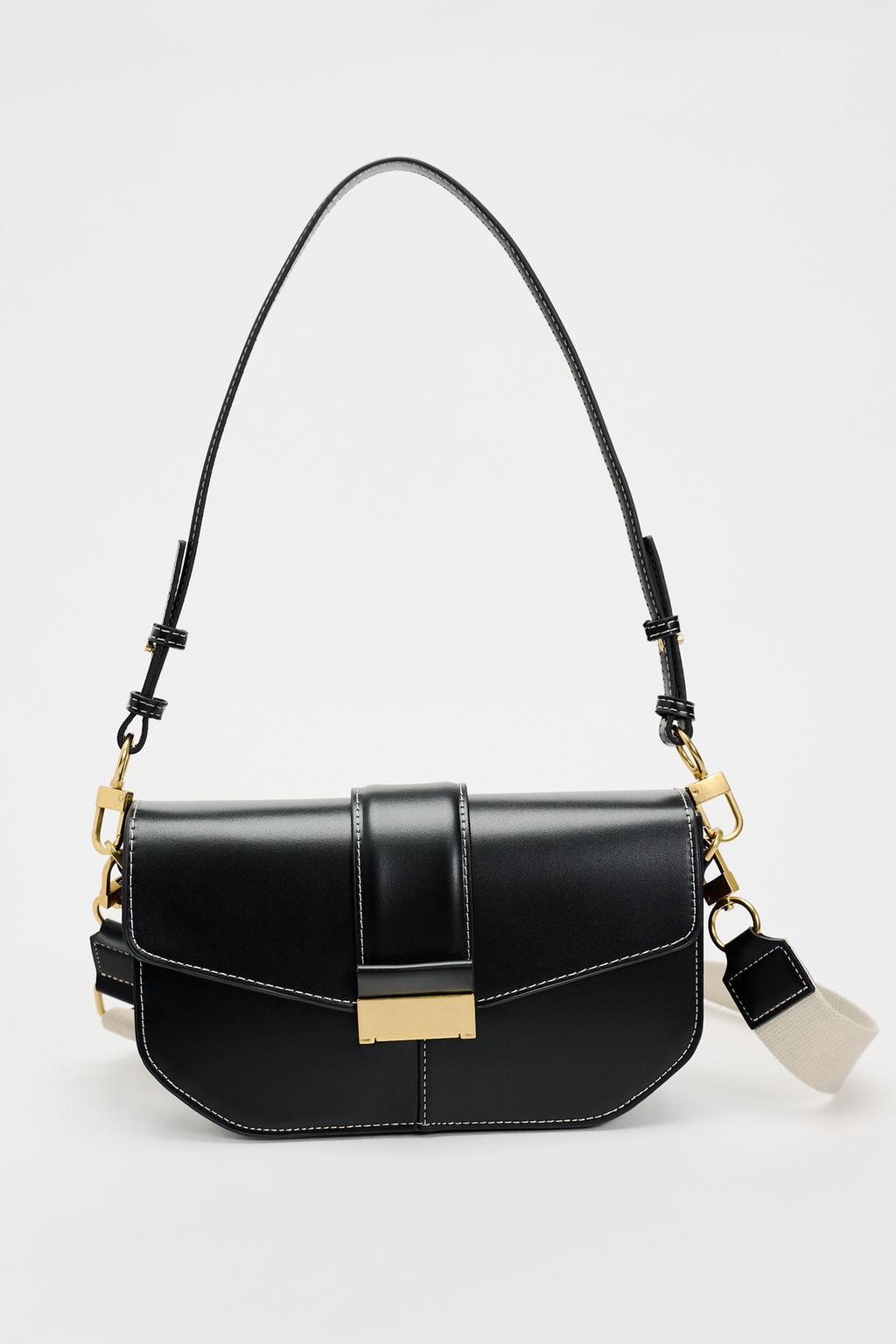 Women's Gender Women's Pu Leather Solid Color Classic Style Sewing Thread Square Flip Cover Crossbody Bag