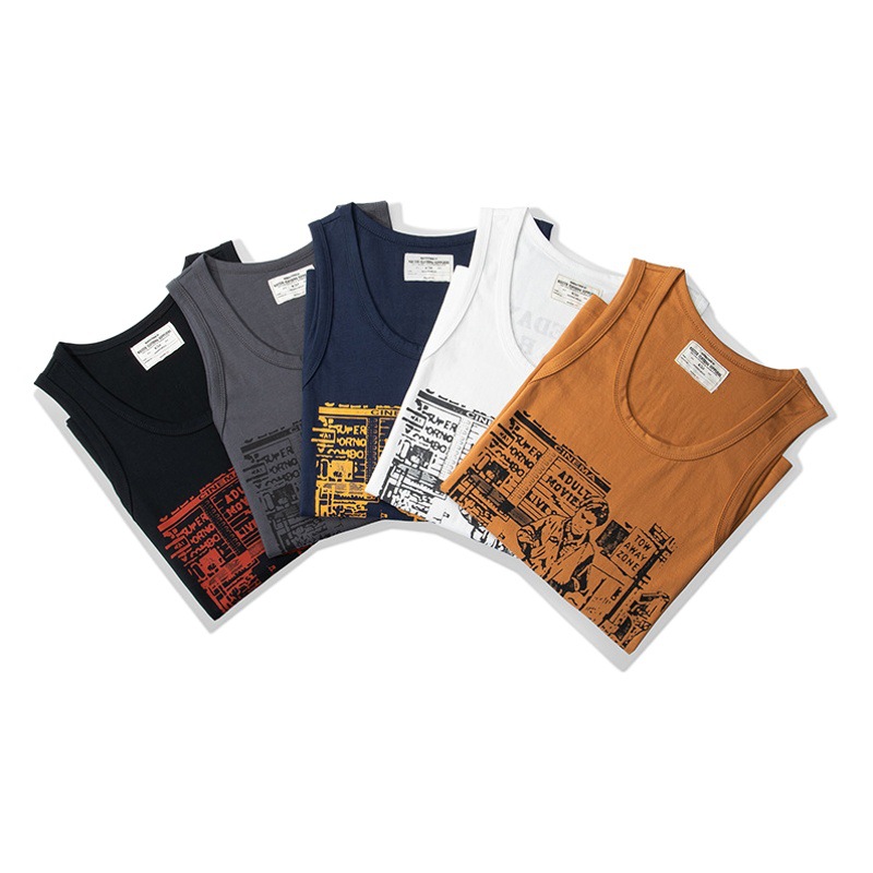 Camiseta de Tirantes Estampada para Hombre 200g de Algodón para Ocio image 1