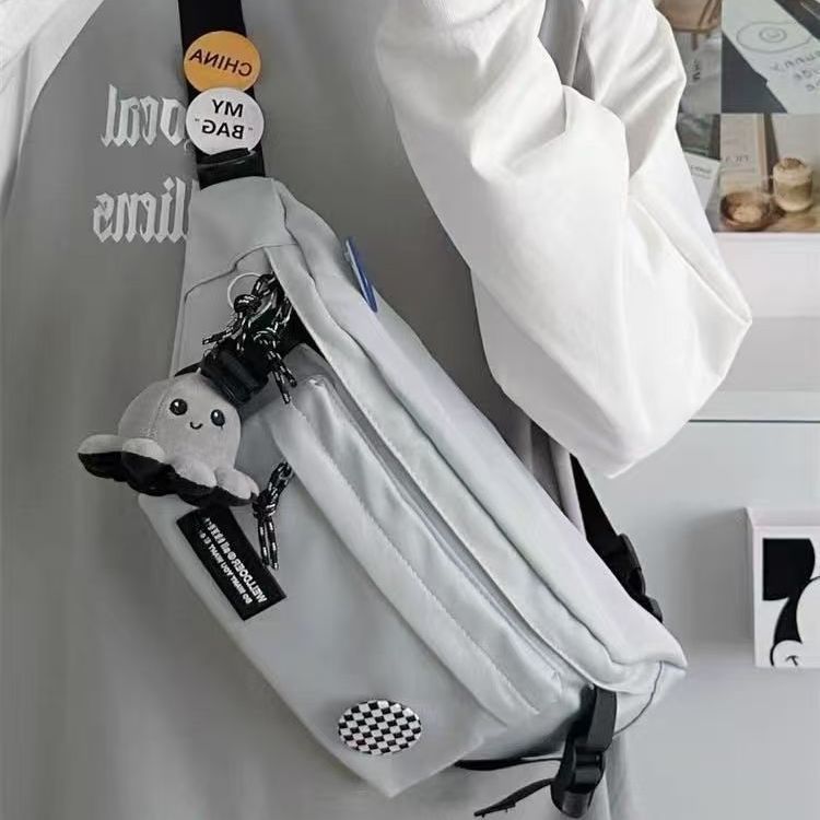 New Crossbody Bag for Men, Ins Japanese Style Chest Bag, Harajuku Sports Trendy Versatile Workwear Student Shoulder Bag for Men