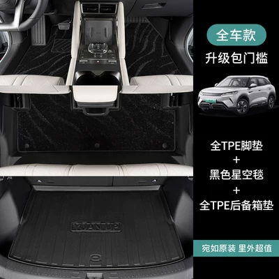 Modelə uyğun ayaqaltı: Special TPE car floor - byd-yuan-up-24-models-full-setfloor-mats-trunk-mat-black-starry-sky-carpet