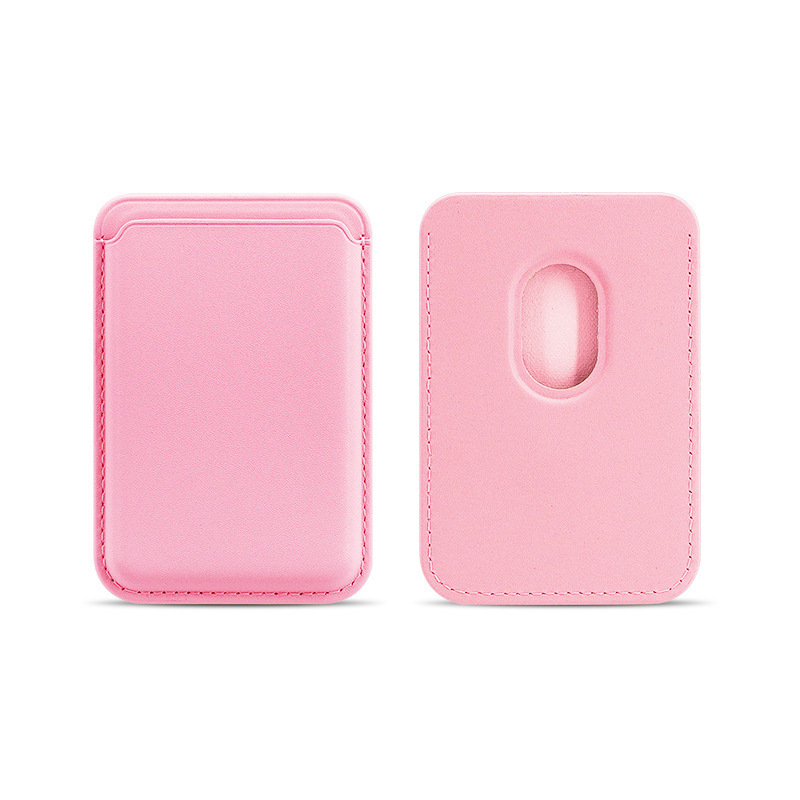 Bolsa de tarjetas de absorción de stock transfronterizo Apple 17Magsafe Cuerpo de tarjetas de cuero PU Clipper tarjeta de identificación de teléfono móvil bolsa de tarjetas de retroceso