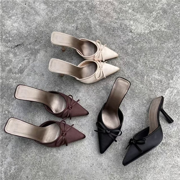 Zapatillas de Tacón Alto para Mujer de Cuero y PU, Tacón Alto (6-8 cm), Antideslizante, para Verano