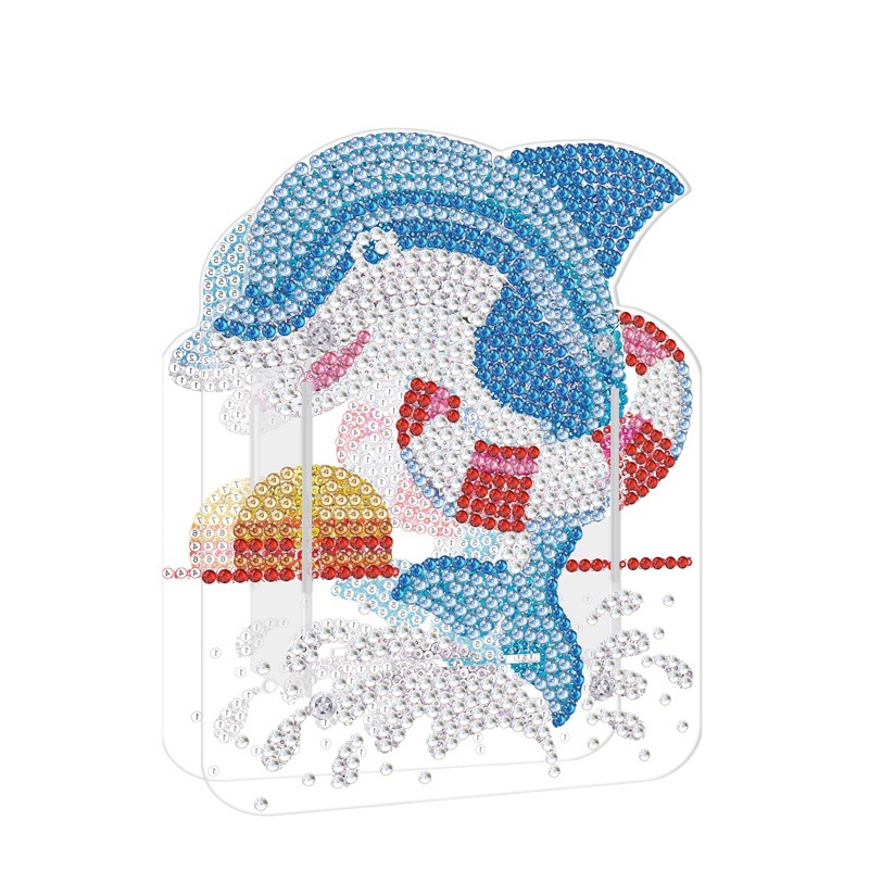 Accesorios para pintura de diamantes, soporte para bolígrafos DIY, estuche de PVC con diamantes de imitación de doble cara con diseño de animales, decoración de escritorio, disponible para distribución al por mayor.