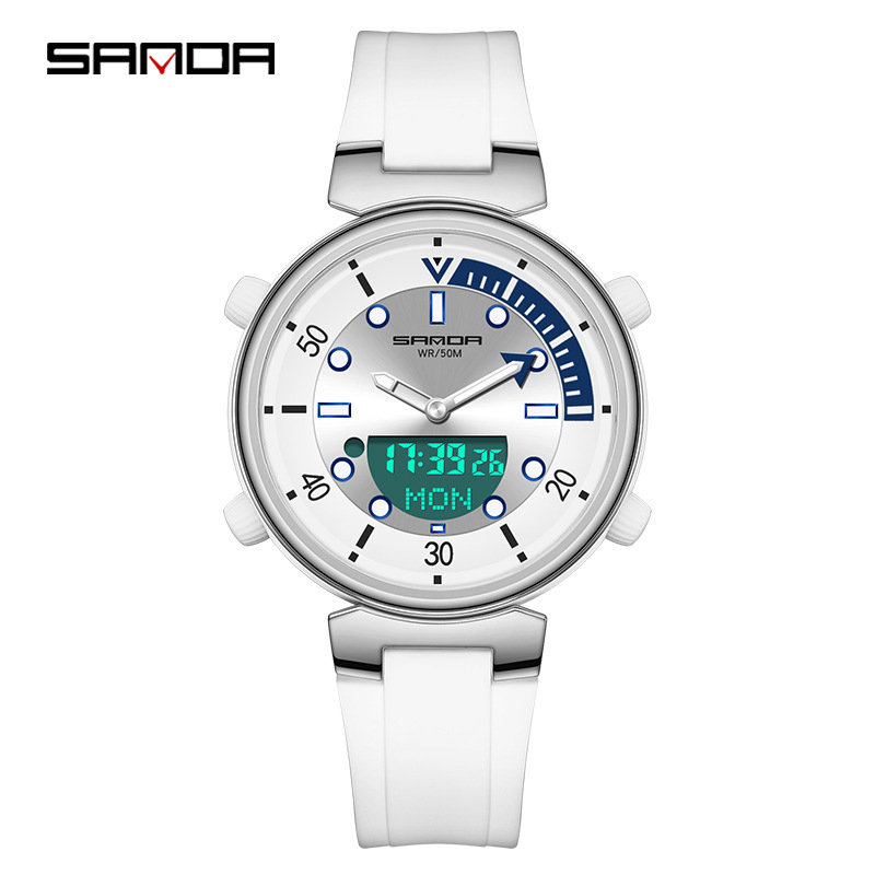 SANDA nuevo reloj de alarma de moda luminosa todo partido 3122 reloj electrónico multifuncional reloj para niños y niñas