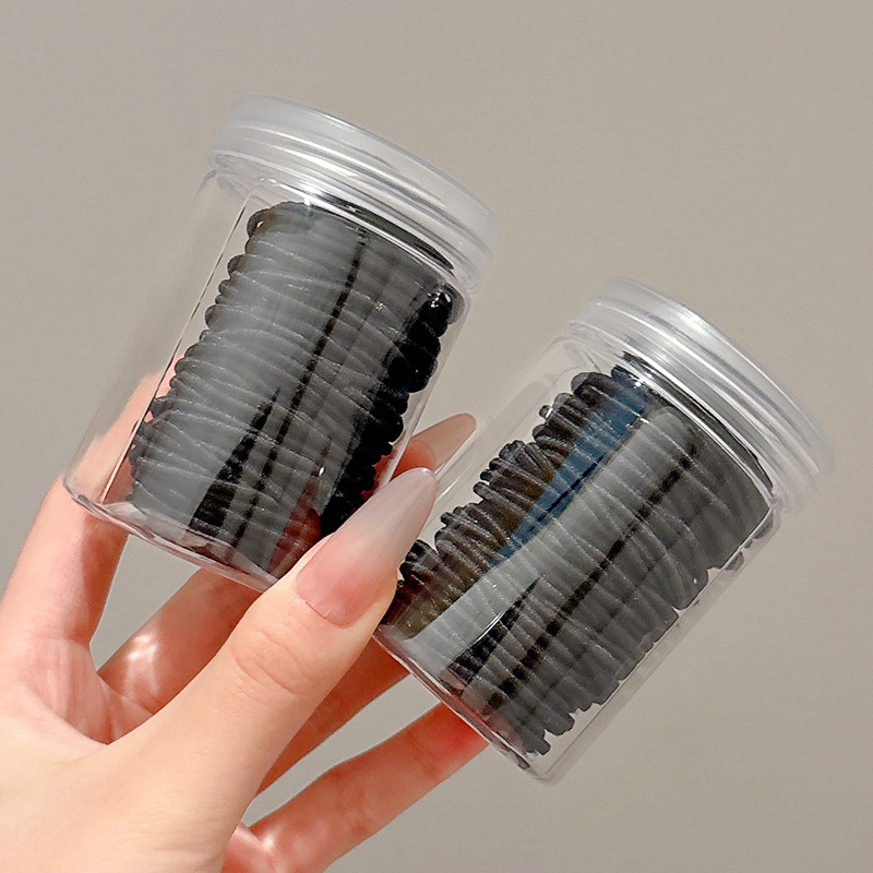 Ligas para Cabello Negras en Frasco con Alta Elasticidad