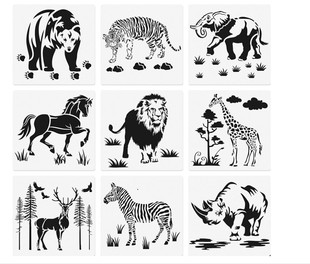 Factory 20x 20 animal painting template trembles inkjet sketch printing finger print teacher student handwritten newspaper
