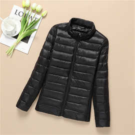 棉衣女短款薄款羽棉棉服黑色连帽轻便棉袄秋冬轻薄外套大尺码外套
