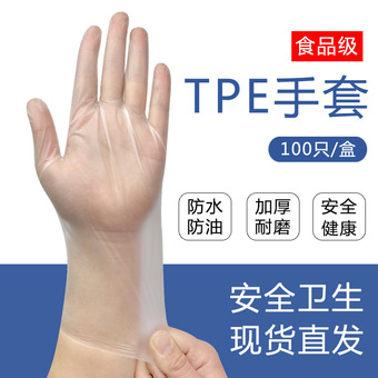 TPE手套一次性加厚耐用餐饮食品美容美发CPE乳胶橡胶防水防油烘焙