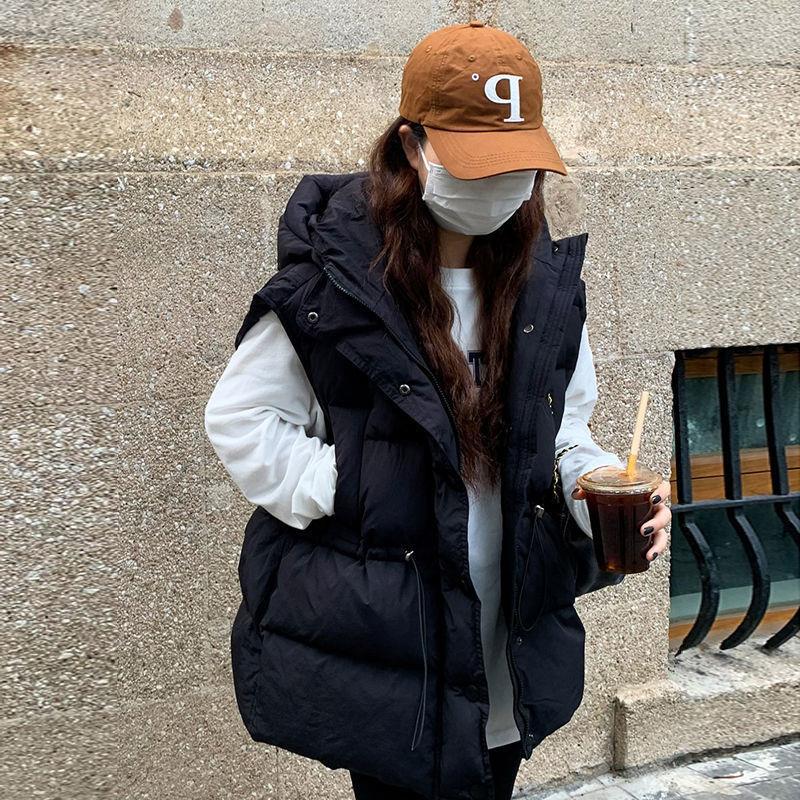 2024 여학생 한국 스타일 느슨한 양복 조끼 겉옷 다목적 조끼 조끼 재킷 가을, 겨울 새로운 다운 코튼 조끼