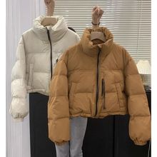 韩国原版白鸭绒羽绒服女冬季新款短款立领小个子加厚面包服