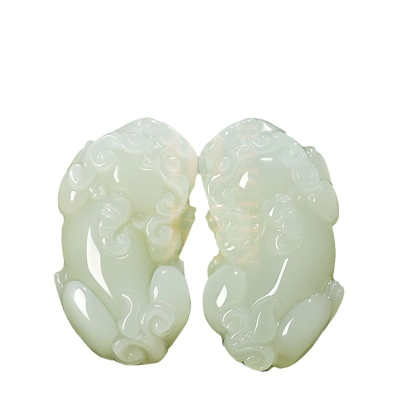 남성과 여성을 위한 천연 A등급 비취 픽시우 펜던트 목걸이 아프간 그린 비취 커플 픽시우 펜던트 한 쌍