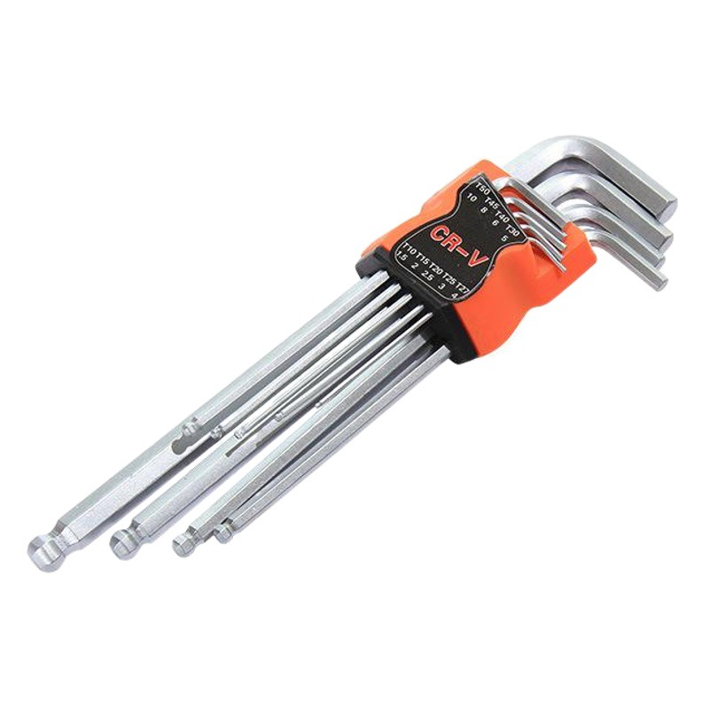 Mate llave hexagonal 9 unidades traje de cabeza de bola plana hexagonal herramientas de hardware Plum Blossom llave hexagonal