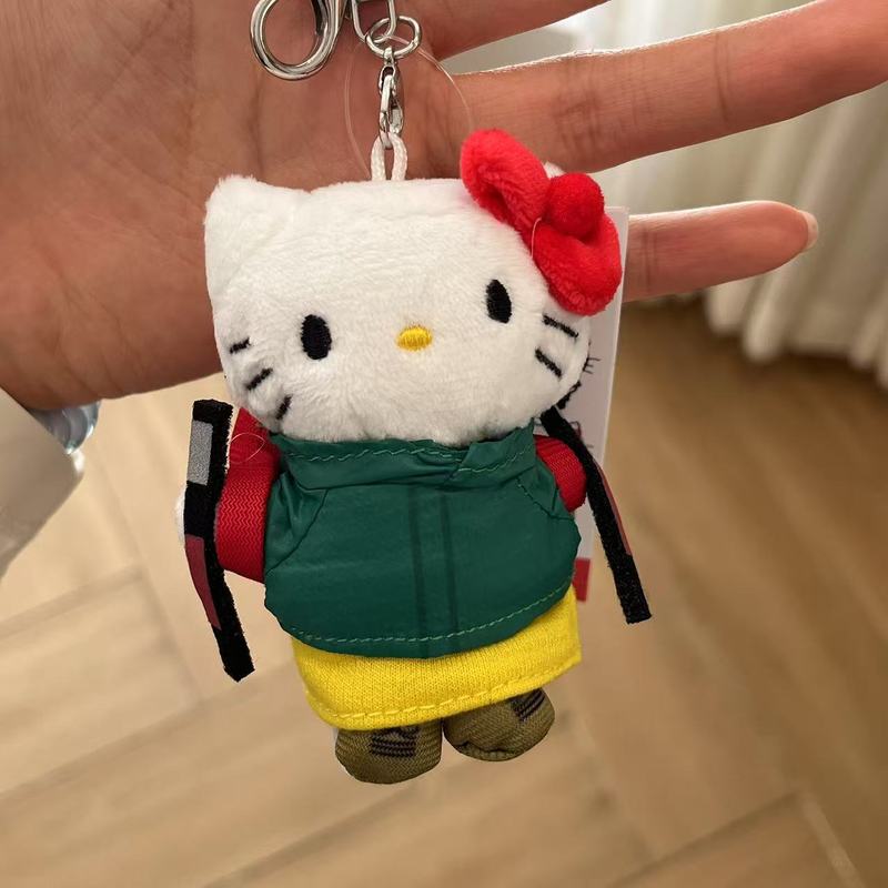 抱苹果kitty包包挂件钥匙扣可爱哈喽kt猫女生毛绒公仔|undefined