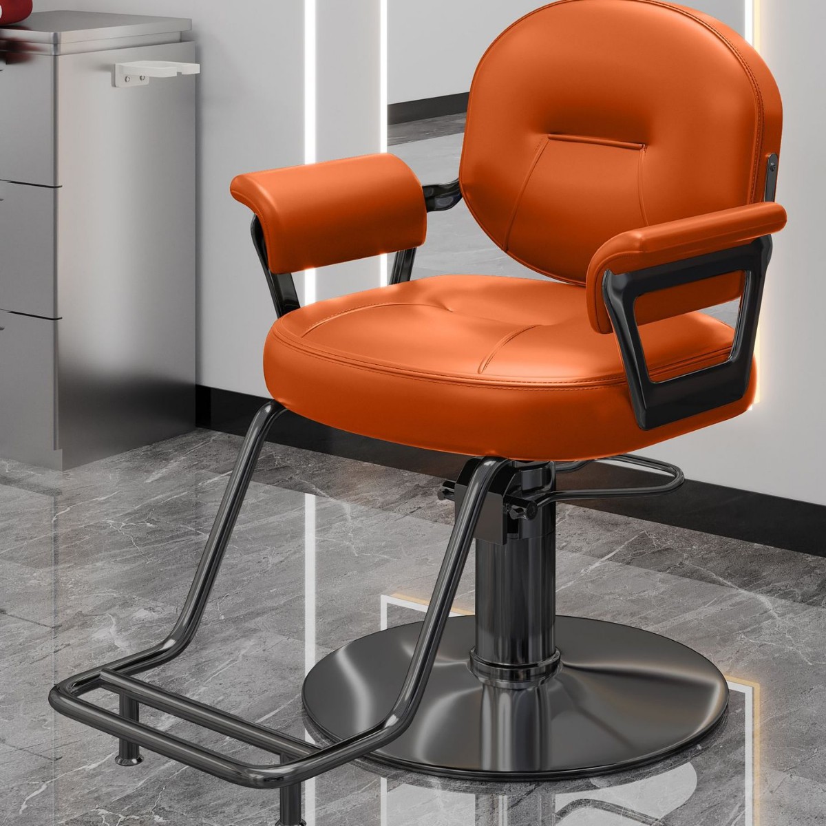 Nueva silla de peluquería en línea se puede elevar y bajar silla de peluquería de alta gama silla de peluquería especial silla de corte de pelo lujoso