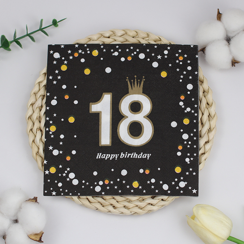 Nuevos productos, nuevas servilletas impresas, restaurantes de hoteles, decoraciones de fiestas de cumpleaños, toallas de papel, pañuelos cuadrados desechables en la sala de estar del hogar