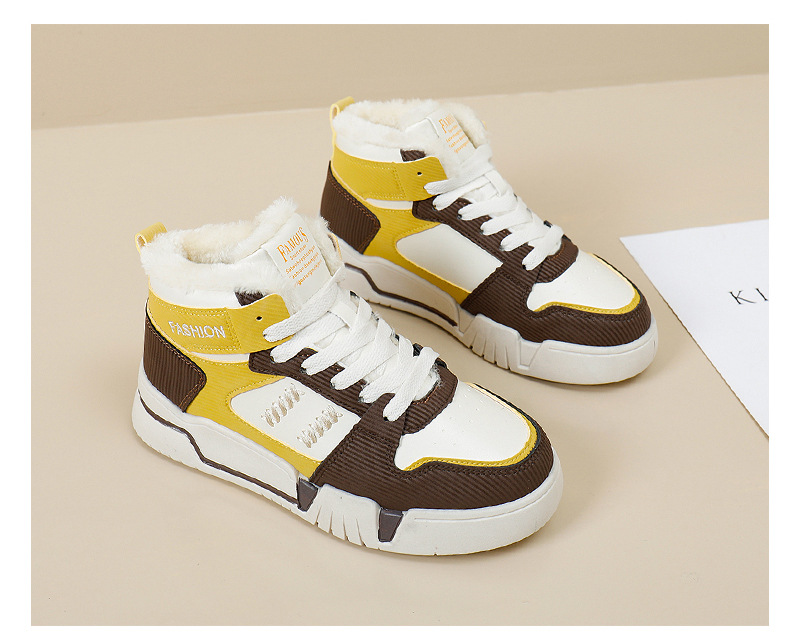 INS Trendy Plush Little White Shoes for Women 2023 Winter New Thick Sole Korean Edition Versatile Student Warm Cotton Shoes_voghion.com