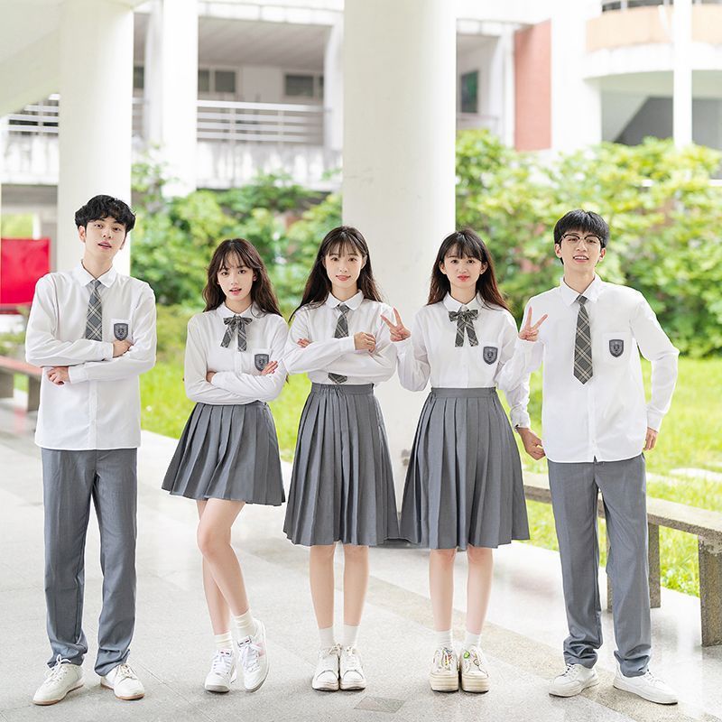 高中生班服合唱演出服学院风初中毕业中学生运动会开幕式白衬衫