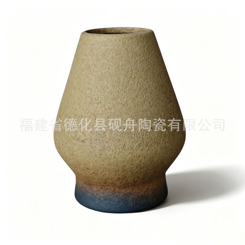 Handmade Rustic Blue and White Ceramic Floor Vase, Japanese-Style Simple Earthy Yellow Gradient Pottery Jar, Home Decoration, Dried Flower Ceramic Vessel Handmade Rustic Blue and White Ceramic Floor Vase, Japanese-Style Simple Earthy Yellow Gradient Pottery Jar, Home Decoration, Dried Flower Ceramic Vessel