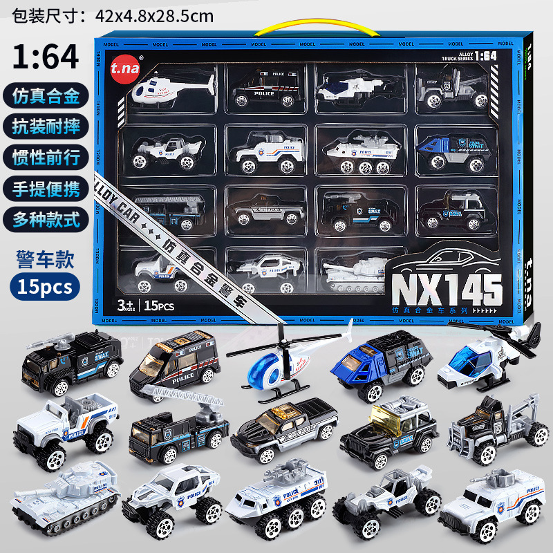 Coche de ingeniería de aleación para niños, simulador de excavadora, coche de juguete deslizante, niño, excavadora, mezcladora, juego de camión de bomberos