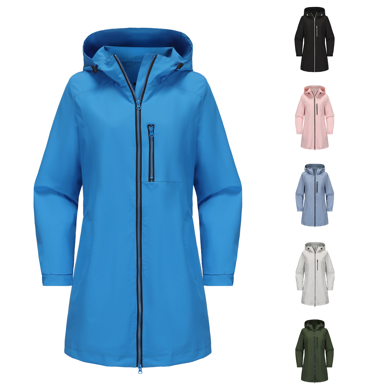 Vêtements pour femmes sports de plein air coupe-vent hydrofuge veste à capuche à manches longues pour femmes printemps et automne veste ample décontractée coupe-vent_voghion.com