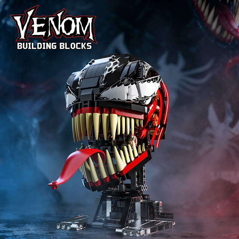 Dike's New Moc Building Blocks Handsome Collection Marvel Superhero Venom Helmet Boy Educational Assembly Toy