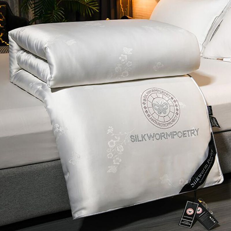 Export Silk Quilt 100% Mulberry Silk Summer Cool Air-Conditioned Spring and Autumn Thickened Quilt Single/Double Quilt Two-In-One Factory