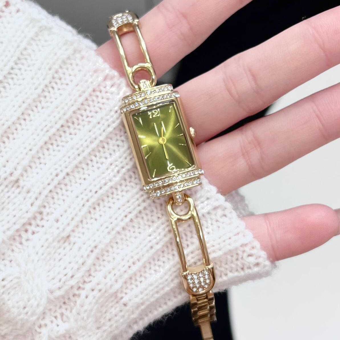 Xiaohongshu's New Fashion Small Pin Quartz Women's Watch Light Luxury Square Style Chinese Valentine's Day