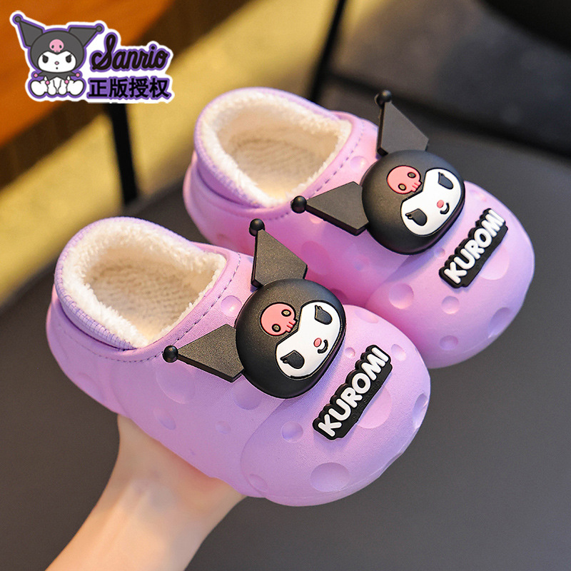 Sanliou zapatillas de algodón de invierno genuinas para niños, niños y niñas, calentamiento, veludo impermeable, zapatos de algodón para bebés Melody.