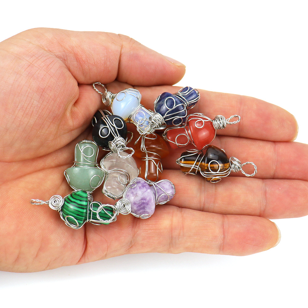 Simple Style Mushroom natural stone Handmade Pendant Necklace 1 Piece