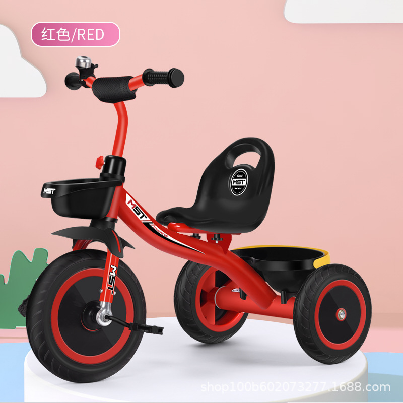 Triciclo de Empuje Infantil 1-3-6 Años de Tubo de Acero con Pedales para Niños