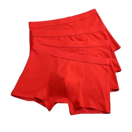 Men's Underwear in Red for the Year of Birth, Pure Cotton Straight Leg Short, Affordable Short, Manufacturer Wholesale, Comfortable Pure Cotton Comfortable