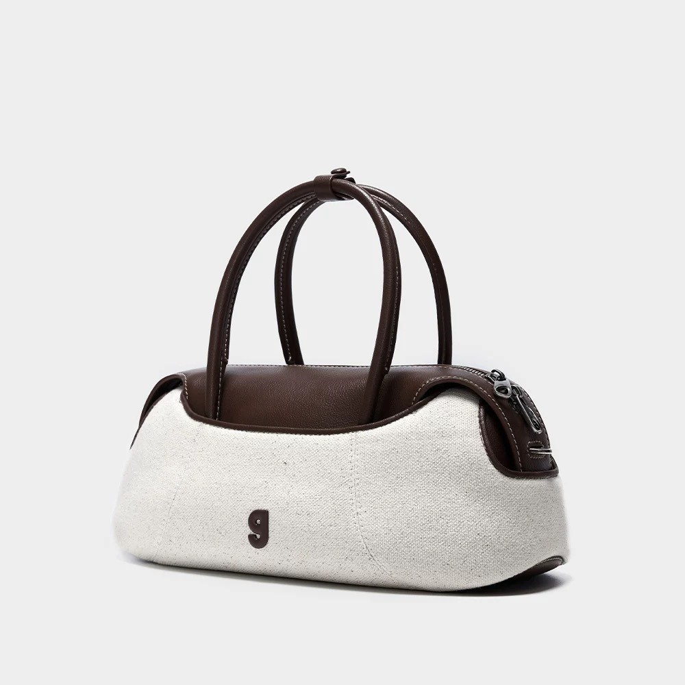 KUNOGIGI Boston Baseball Bag Medium Retro Handbag Crossbody Bag for Women - Thumbnail 5