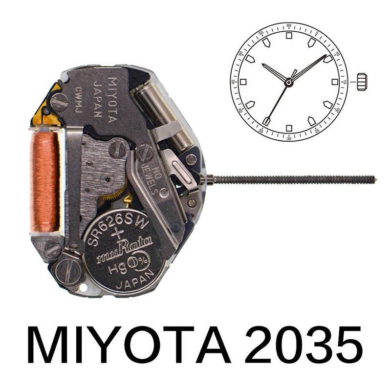 Original Meiyouda 2035 Quartz Movement, High Quality and Stable Performance, Digital Movement, Three Needles, No Calendar, Silver Movement in Stock