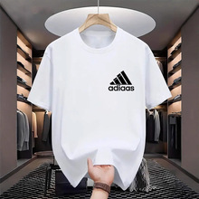 男士夏季烫画运动速干圆领短袖T恤休闲时尚宽松logo