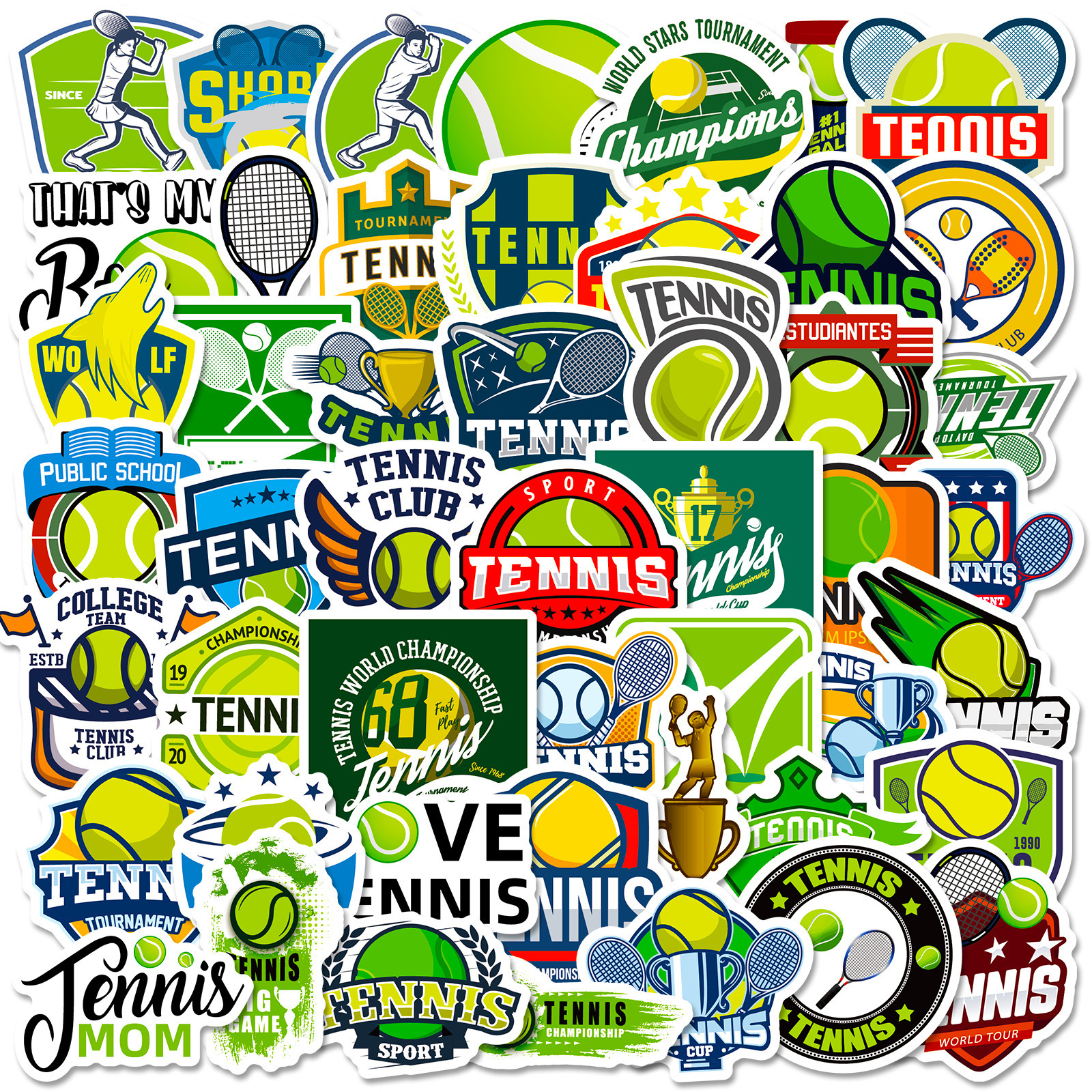 50 Tennis Graffiti Stickers Amazon Personality Cross-border Sports Stickers DIY Mobile Phone Case Computer Stickers