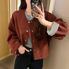 2025秋冬季新款韩版麂皮绒外套女休闲宽松棒球服夹克时尚百搭上衣