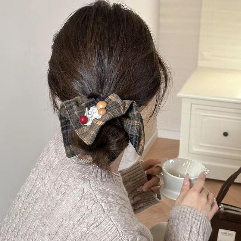 2025新型趙露思同金ヘアリング女性早春百合頭ひもレース大腸輪輪ゴム髪飾り|undefined