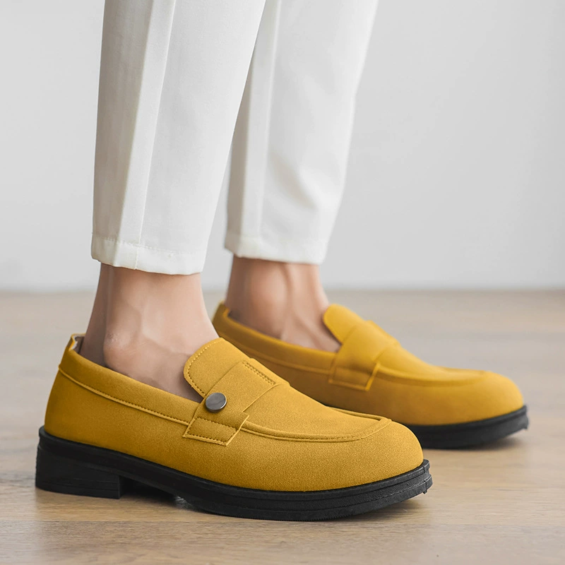 Мужские мокасины-слипоны 2025, новые ретро универсальные замшевые кожаные туфли, молодежные летние британские туфли