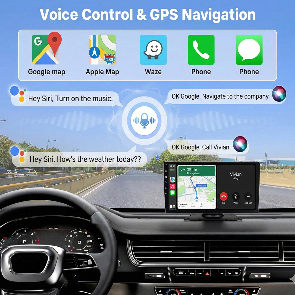 Cross-Border Portable Gps Navigation Android Carplay 7inch / 9inch Wifi Version Bluetooth Supports Netflix