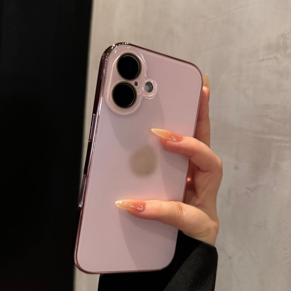 Electroplated Matte Case With Built-in Lens Film Suitable For IPhone 17, 17 Pro, Solid Color 16 Matte, 15 Full Coverage,_voghion.com