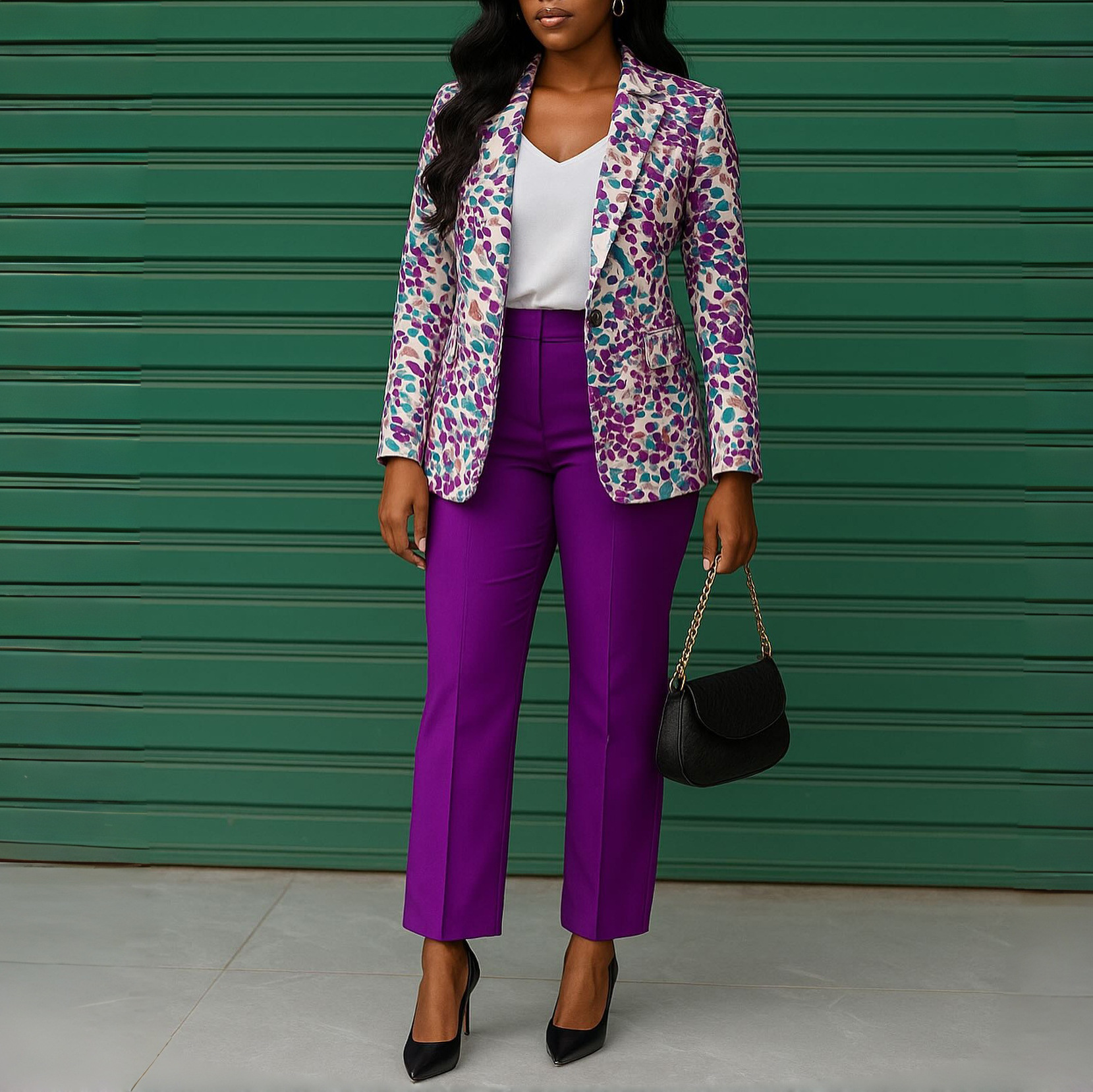 Women's Clothing Women's Fashion Printed Suit Jacket And Slim Fit Pants Two Piece Casual African Style Clothing Set_ecoleips.com
