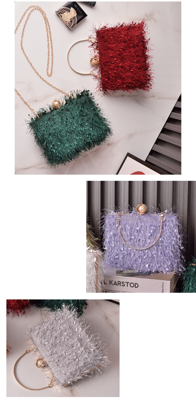 Women's Polyester Solid Color Vintage Style Classic Style Square Lock Clasp Handbag Evening Bag display picture 1