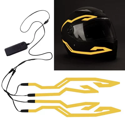 Reflective Sticker Motorcycle, Cold light sheet - one-to-four-helmet-strips-yellow