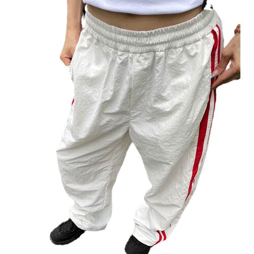 Wholesale Women's Loose Straight Leg Straight Leg Striped Full Leg Pants for Spring and Autumn in 2025, Color Blocking Style, Sporty